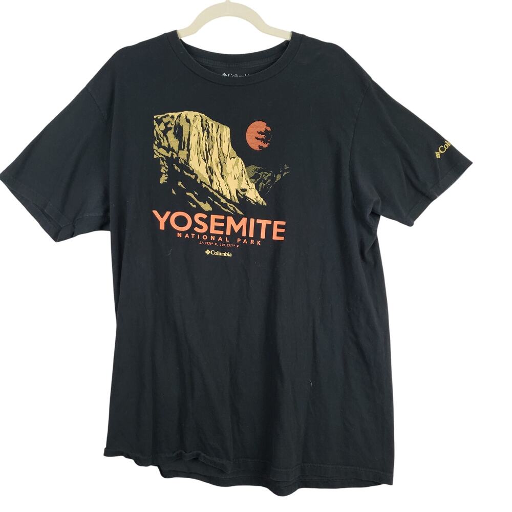 Columbia Men's XL Yosemite National Park Graphic Tee Shirt Black Travel Gorpcore